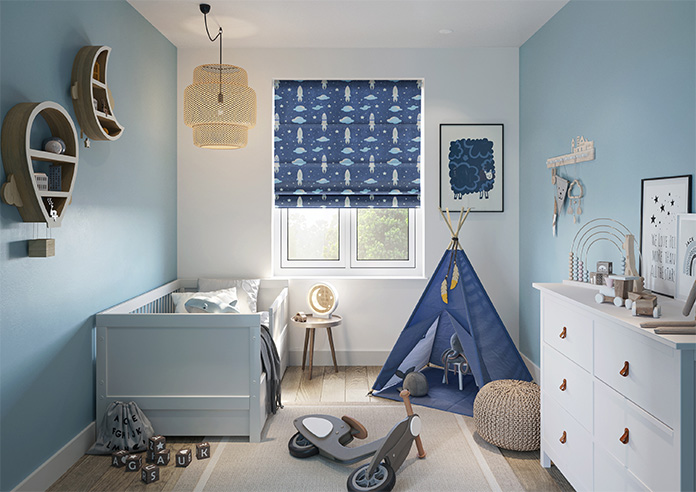 Blast Off, Celestial Blue - Roman Blind - Image 8